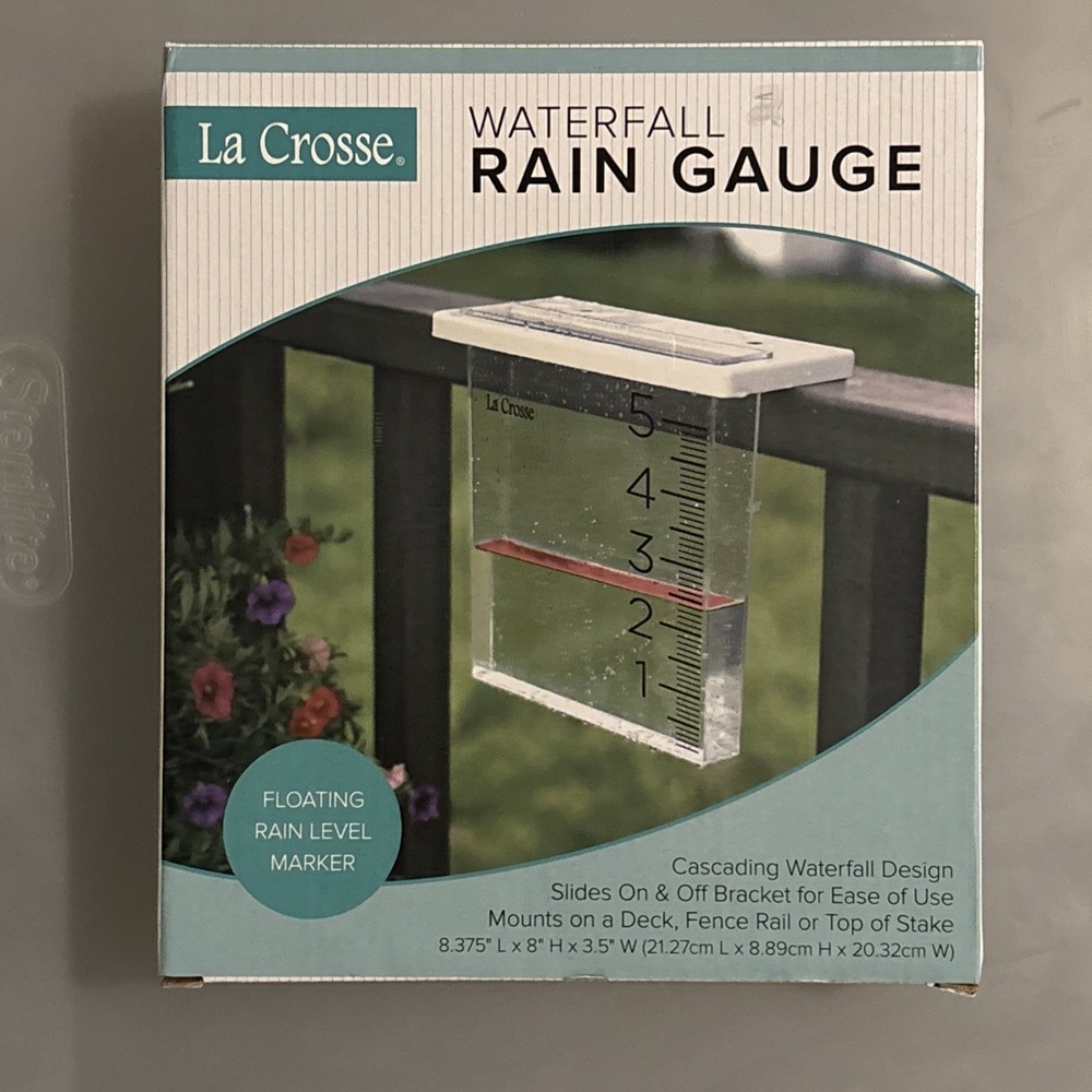 La Crosse Waterfall Rain Gauge w/Floating Rain Level Marker #705109